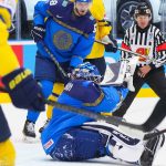 Голкипер сборной Казахстана Бояркин отразил 41 бросок во встрече с командой Швеции